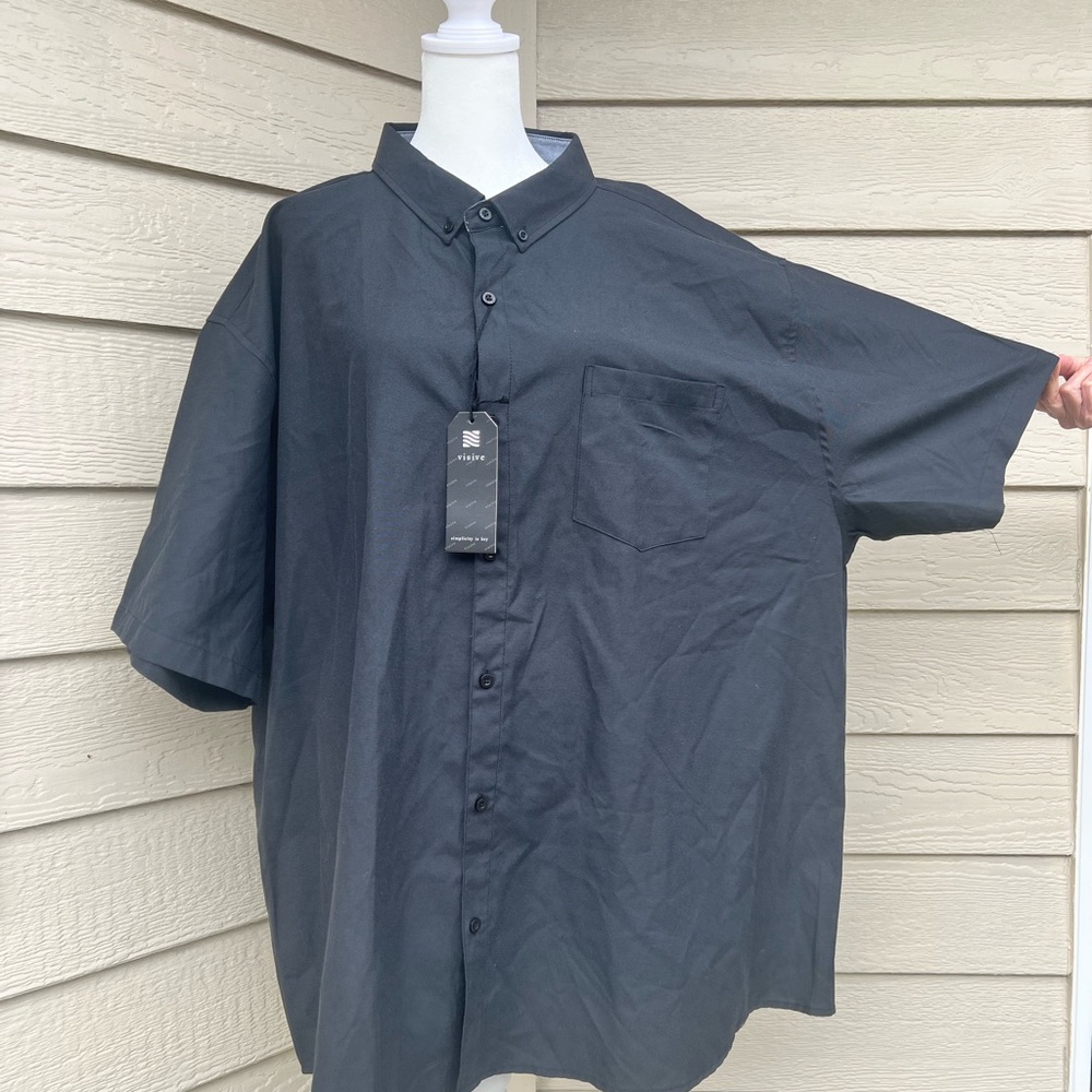 E730 NWT Visive Big Men’s Black Dress Shirt